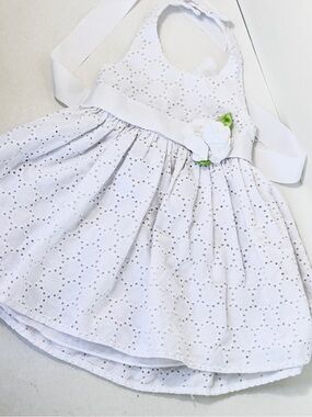 Sweet Heart Rose White Eyelet Lace Party Dress Toddler Girl Size 18 Months
